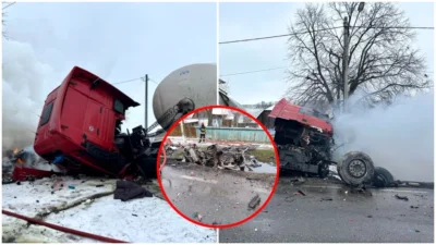 Video. Tragedie de Crăciun, pe ”Drumul morții”, în Suceava: trei oameni au murit. O mașină a ars după impactul cu o autocisternă