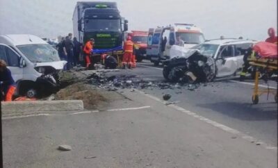 Accident MONSTRU lângă Pitești! Impact cumplit între două mașini!