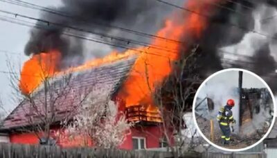 Incendiu devastator! Două case mistuite de flăcări! Intervenție de urgență!