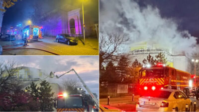 Incendiu de proportii in Bucuresti. S-a intervenit cu 12 autospeciale