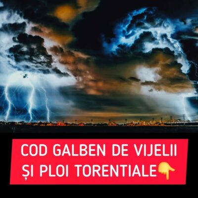 Prognoza meteo pentru data de 8 mai 2025: Meteorologii ANM anunță cod galben de vijelii și averse torențiale inclusiv în București