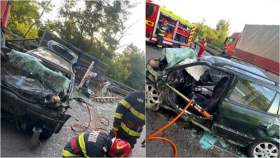Teribil accident pe DN 54! Doi șoferi morți, traficul complet blocat!