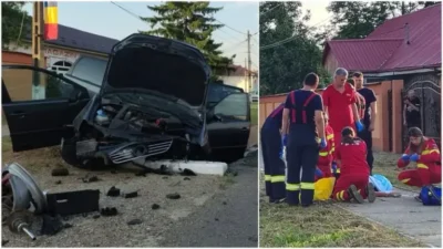Tragedie pe DN24 în Vaslui! Femeie moartă după ce mașina a intrat într-un cap de pod