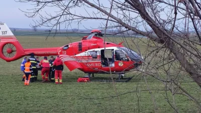 Accident grav între doi motocicliști! Unul a fost evacuat cu elicopterul SMURD la Târgu Mureș!