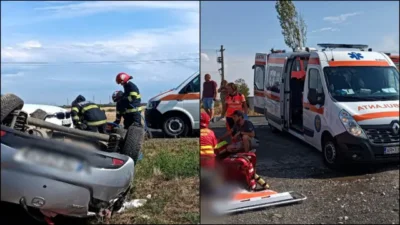 ȘOC TOTAL! Cinci tineri, răniți grav după ce mașina s-a răsturnat de mai multe ori – șoferul de 19 ani, în stare critică la neurochirurgie!