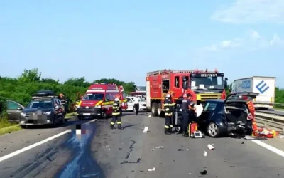 ȘOC PE A1! Trei mașini distruse în impact, traficul blocat complet – vezi detaliile cutremurătoare!