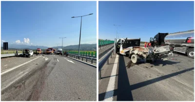 Tragedie pe A1: trei muncitori loviți mortal de un TIR! Trafic blocat!