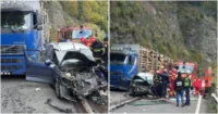 Impact violent! Persoană încarcerată și inconștientă! Intervine elicopterul SMURD!