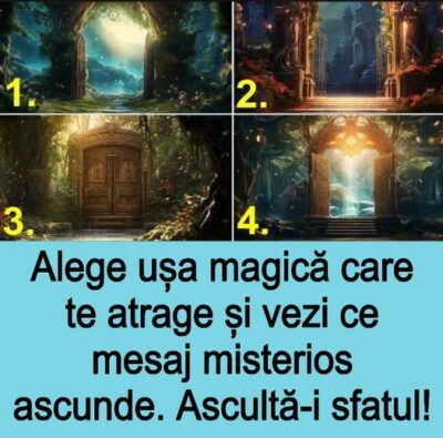 Alege ușa magică care te atrage și vezi ce mesaj misterios ascunde. Ascultă-i sfatul!