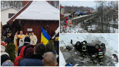 Blestem pentru familia unui preot! Mașina cu 5 copii a căzut în râu, iar unul dintre ei a murit pe loc