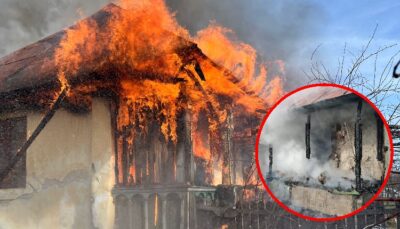 Tragedie în prag de iarnă! O familie din Argeș a rămas pe drumuri după ce casa le-a fost mistuită de flăcări dintr-un cablu