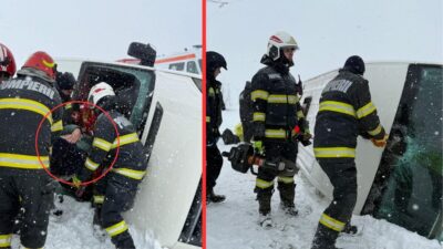 Planul Roșu de Intervenție activat în Giurgiu! Un microbuz cu 16 pasageri s-a răsturnat. Ce s-a întâmplat cu victimele
