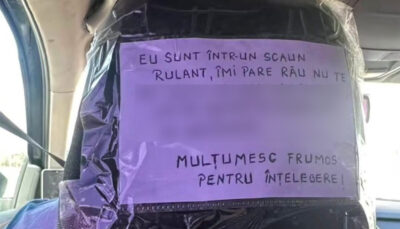 Mesajul tulburător lipit de un șofer Bolt pe tetieră! Ce a citit un client i-a lăsat pe toți fără cuvinte: „Îmi pare rău”