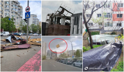 Prăpăd în România! Vijeliile au ucis un om, iar acoperișurile zboară de pe blocuri. Imagini ireale din Iași și Huși