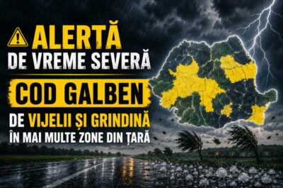 Alerta de vreme rea in Romania. Cod galben de vijelii si grindina in mai multe judete.