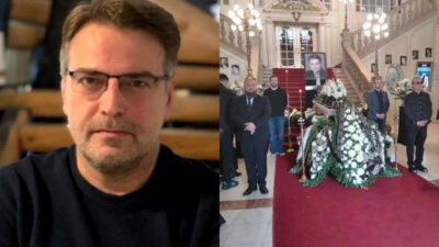 Imagini de la priveghiul lui Ioan Isaiu. Sute de oameni, în lacrimi la sicriul actorului prăbușit pe scenă la 56 de ani