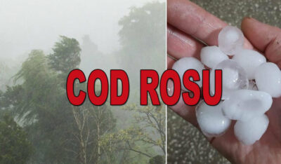 ALERTA METEO IMEDIATA. Cod Rosu de furtuni, vijelii si grindina.
