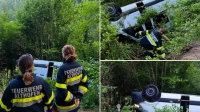 Accident grav în Austria. Un microbuz plin cu români s-a prăbușit într-o râpă