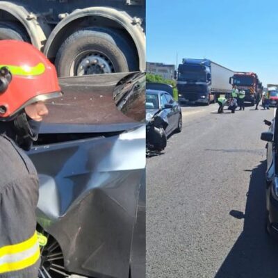 Accident rutier grav pe A1! Două persoane au fost rănite și transportate la spital