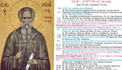 Ce sărbătoare este în Calendarul ortodox pe 5 iulie 2026?