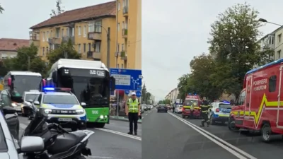 Accident rutier în Sibiu! Un motociclist în vârstă de 30 de ani a fost transportat la spital