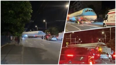Un avion a „aterizat” pe o stradă din Cluj-Napoca, blocând traficul. Ce s-a întâmplat