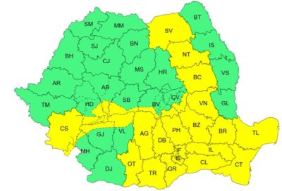 Capitala și jumătate din țară, sub cod galben de furtuni. ANM anunță ploi torențiale, grindină și rafale de până la 70 km/h