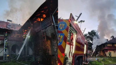Incendiu puternic la Mănăstirea Bisericani din Neamț! Un călugăr a fost găsit carbonizat