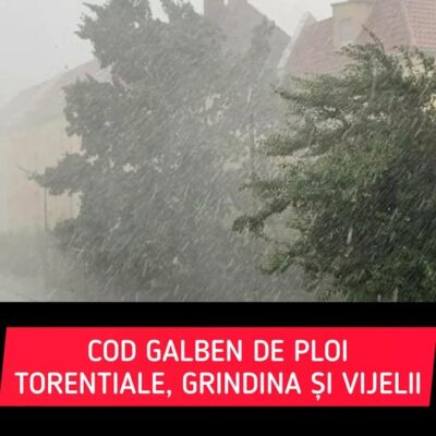 Ploi torențiale, grindină și vijelii în 34 de județe și București. Zonele care rămân sub alertă de căldură extremă