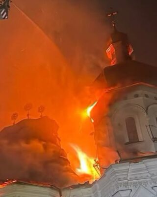 Catedrala Adormirii Maicii Domnului din Kiev, afectată în urma unui atac rusesc