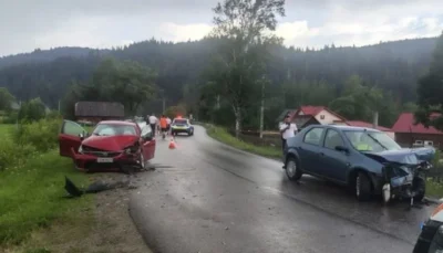 Accident rutier grav în Suceava. Cinci persoane, printre care un copil, au fost rănite după un impact frontal