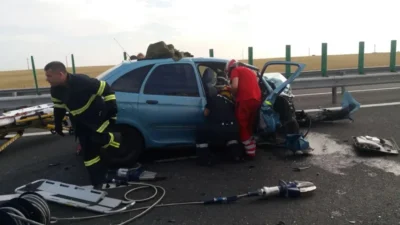 Accident cu patru mașini pe A2, în zona Fetești. O persoană a ajuns la spital, iar traficul a fost blocat