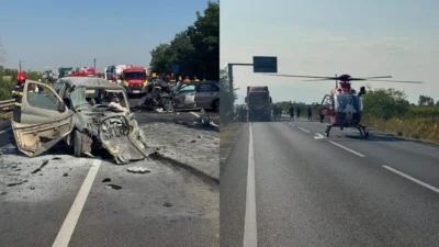 Tragedie pe un drum din Timiș! Un bărbat a murit și cinci persoane au fost rănite într-un accident cu trei mașini