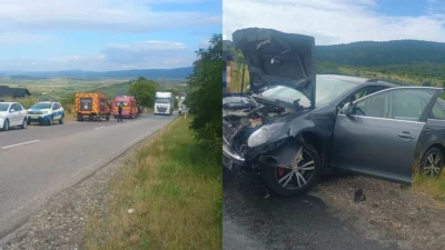 Accident în lanț pe DN 17C, după ce un șofer a intrat într-o depășire periculoasă! O persoană a avut nevoie de îngrijiri medicale