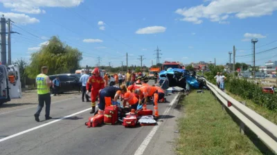 Accident cu trei mașini pe A4, în apropiere de Cumpăna. Trafic restricționat și coloană de autovehicule