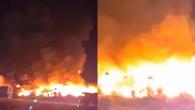 Incendiu cu mari degajări de fum la un depozit din județul Constanța! A fost emis mesaj RO-Alert