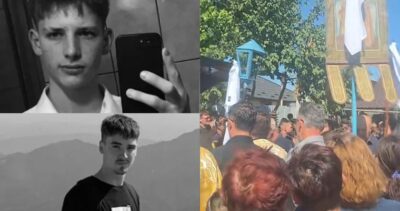 Imaginile durerii de la înmormântarea fraților înecați la Olimp. Vlad și Ionuț au fost conduși astăzi pe ultimul drum
