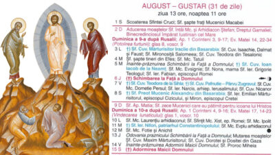 Sărbătoare mare, cu cruce roșie, în Calendarul ortodox pe 6 august 2026