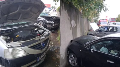 Accident grav cu două maşini în Giurgiu, în zona gării. Un şofer a ajuns la spital
