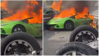Tată și fiu, morți după ce mașina lor a luat foc, într-un accident. Patru persoane au ajuns la spital