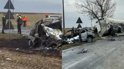Accident grav în Constanța! Un șofer în vârstă de 50 de ani a murit carbonizat, după ce mașina pe care o conducea s-a ciocnit de un TIR
