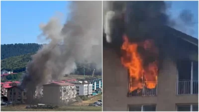 Incendiu de proporții în Cluj! Pompierii intervin de urgență la o clădire din Florești