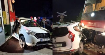 O mașină cu 7 oameni a fost izbită de tren, în județul Iași. În ce stare se află victimele