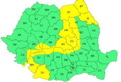 Cod galben de vânt puternic în mai multe regiuni ale țării. Meteorologii anunță vijelii și rafale de până la 90 km/h