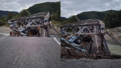 Un pod din Bacău s-a prăbușit sub greutatea unui TIR! S-a convocat Comitetul Judeţean pentru Situaţii de Urgenţă