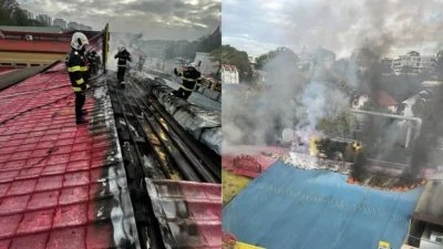 Incendiu într-un campus studențesc din Iași! O pizzerie a fost cuprinsă de flăcări