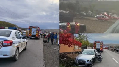 Accident rutier cu patru victime, una în stop cardio-respirator, în Mureș! Intervine elicopterul SMURD