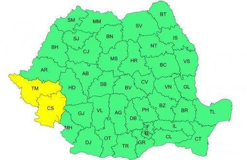 avertizare anm se anunta cod galben de vant puternic in doua judete din vestul tarii 1112477