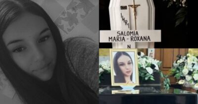 Imaginile durerii de la înmormântarea Mariei Roxana, una dintre victimele tragediei din Vâlcea. Tânăra de 18 ani a fost condusă pe ultimul drum într-un sicriu alb